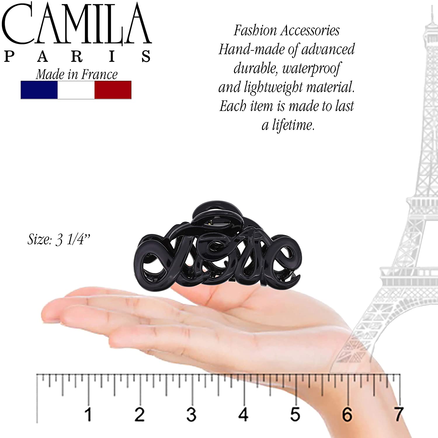 Camila Paris Love French hair clip cellulose acetate