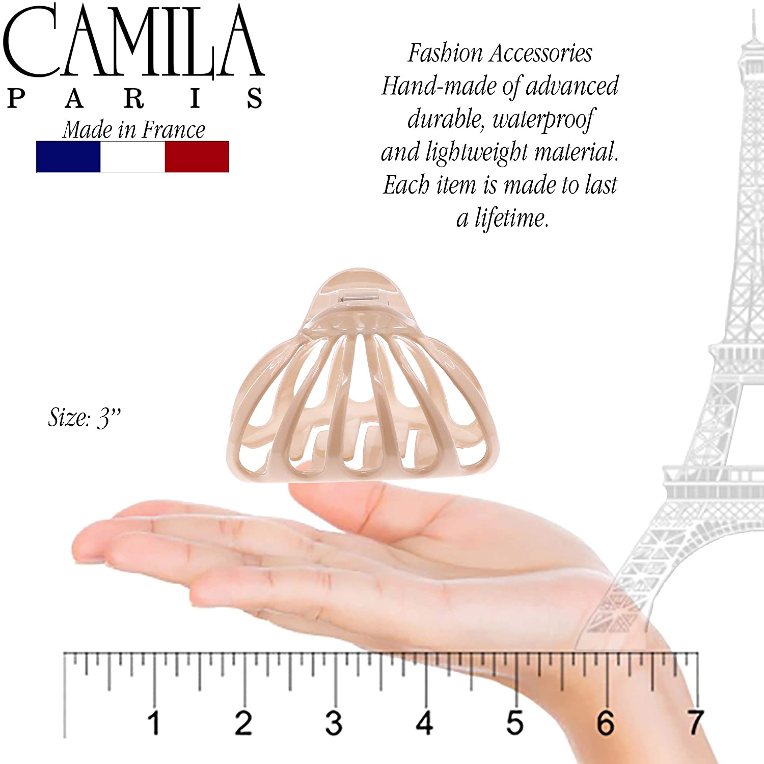 Camila Paris 3.25 Inch French claw clip cellulose acetate