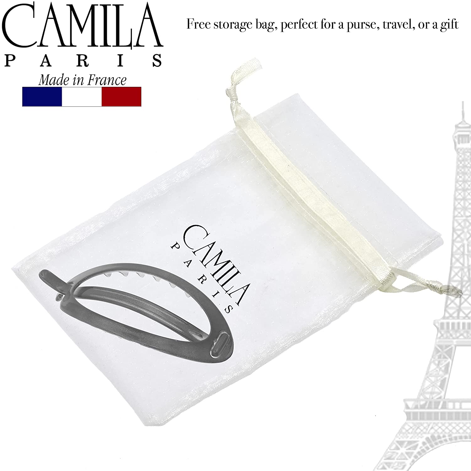 Camila Paris 3.5 Inch Metal-Free French barrette cellulose acetate