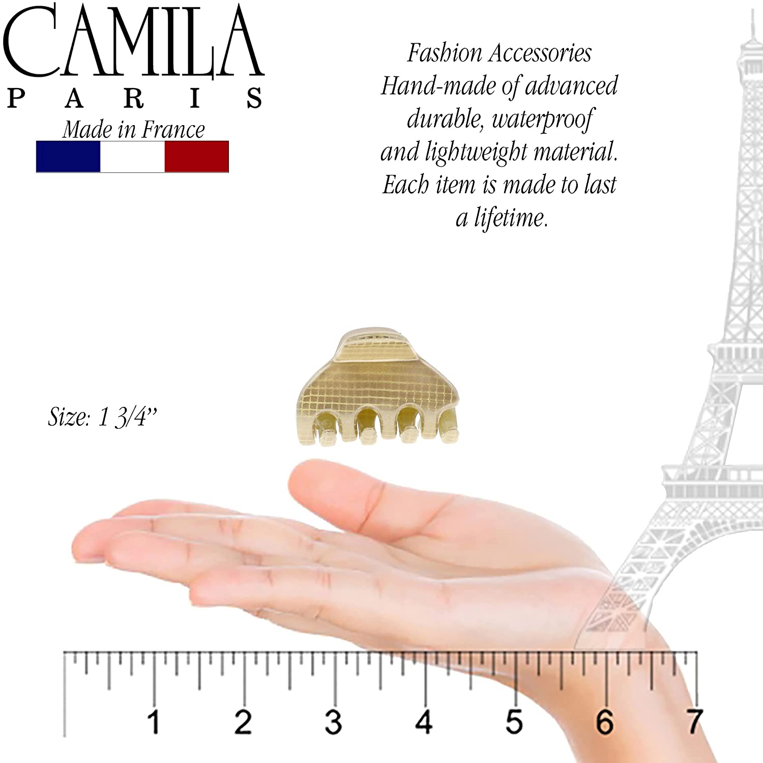 Camila Paris Green & Gray Grace French hair clip cellulose acetate