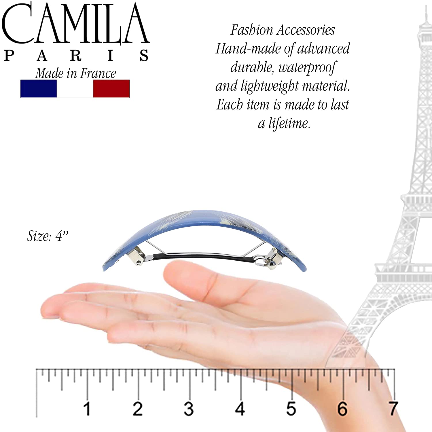 Camila Paris Hand Painted French barrette cellulose acetate