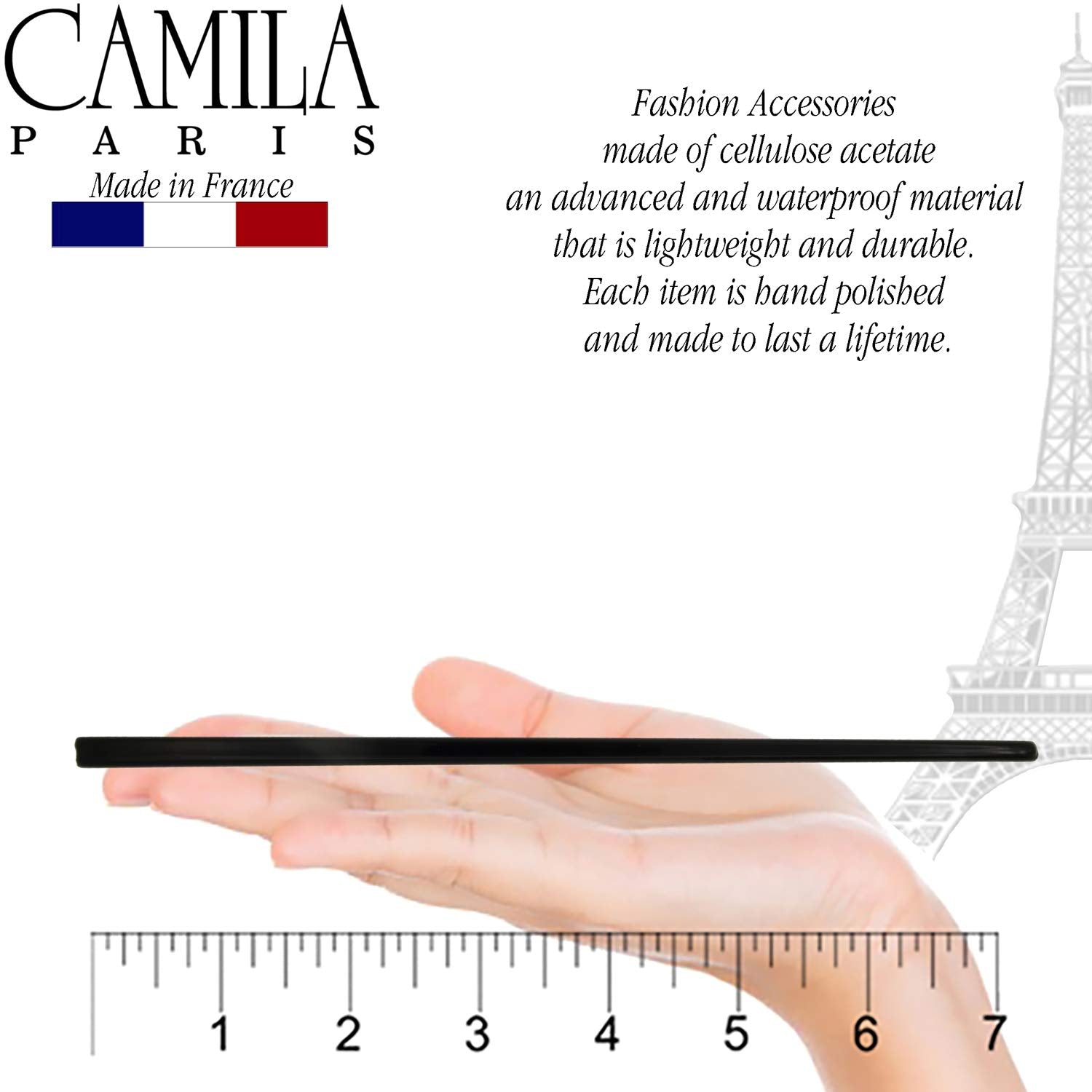 Camila Paris White French hair stick cellulose acetate