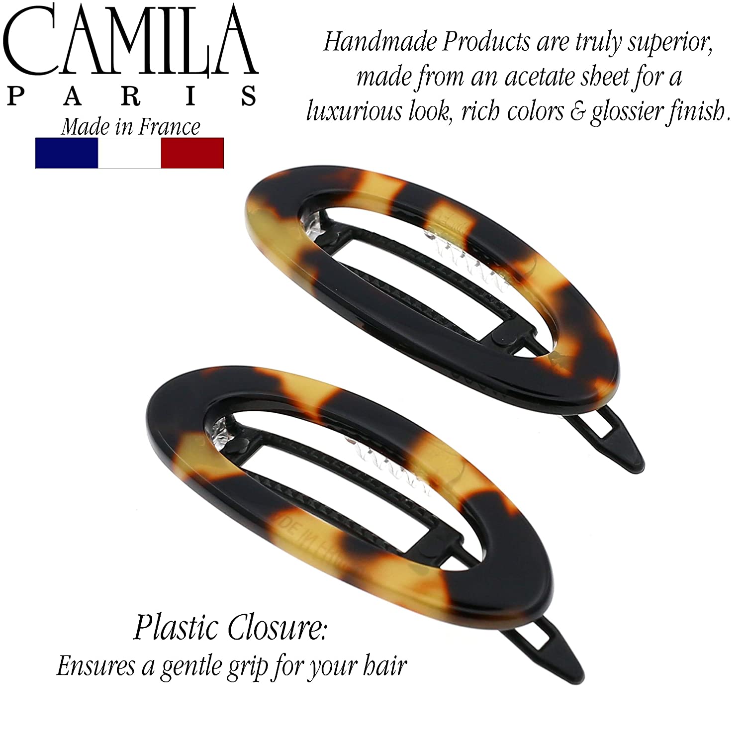 Camila Paris 2 inch Metal-Free French barrette cellulose acetate