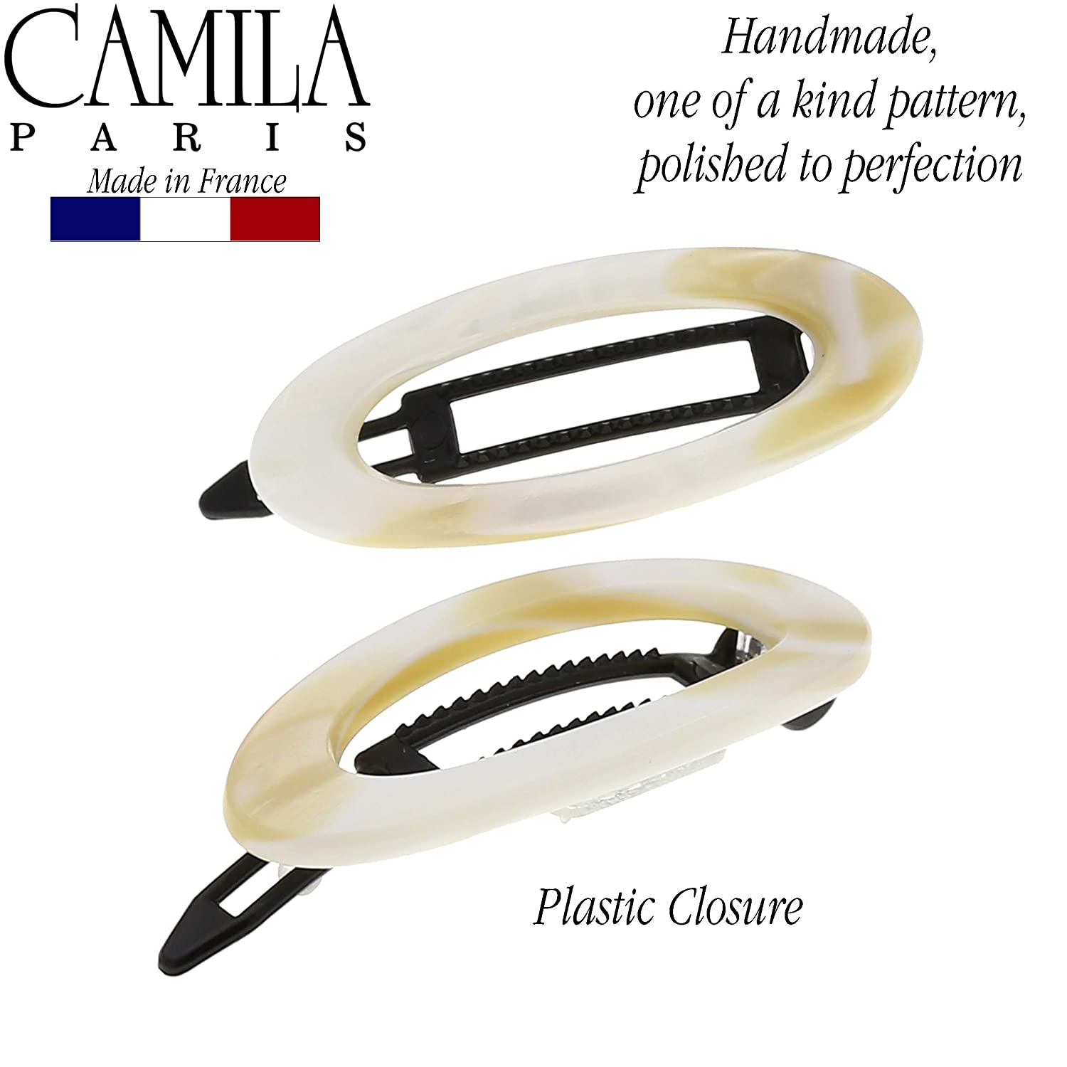 Camila Paris Onyx 2 inch Metal-Free French barrette cellulose acetate