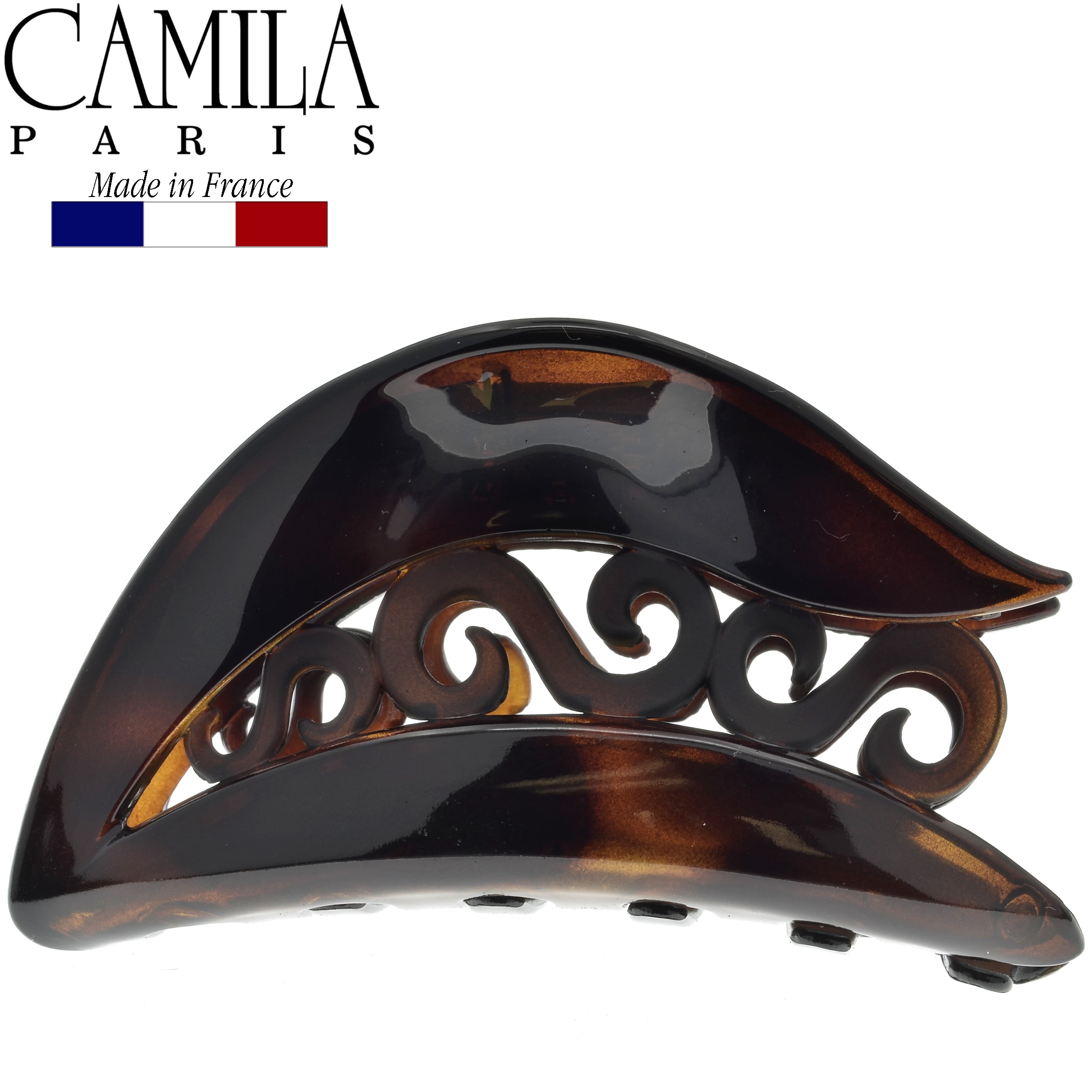 Camila Paris Gray French hair clip cellulose acetate