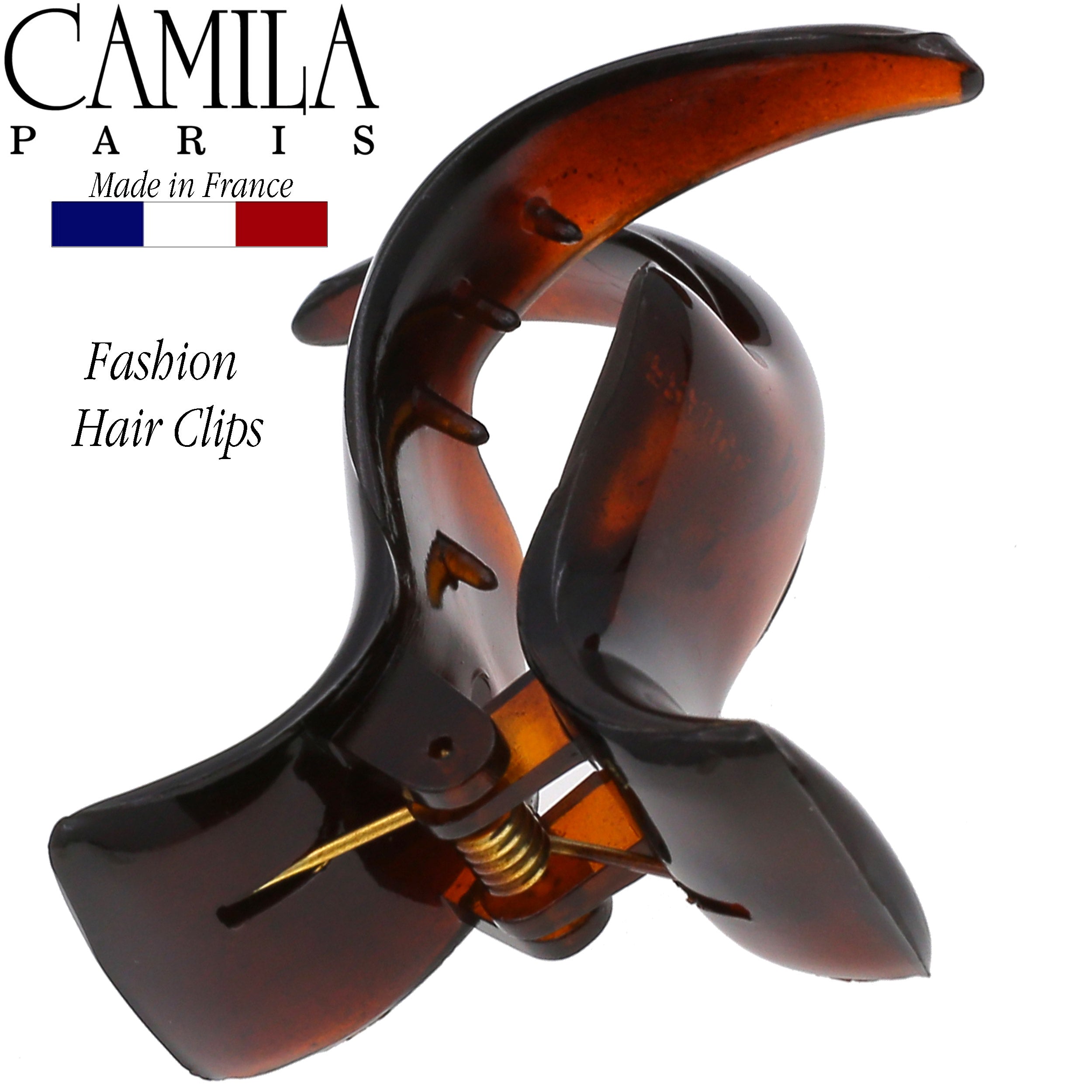 Camila Paris Grey French hair clip cellulose acetate