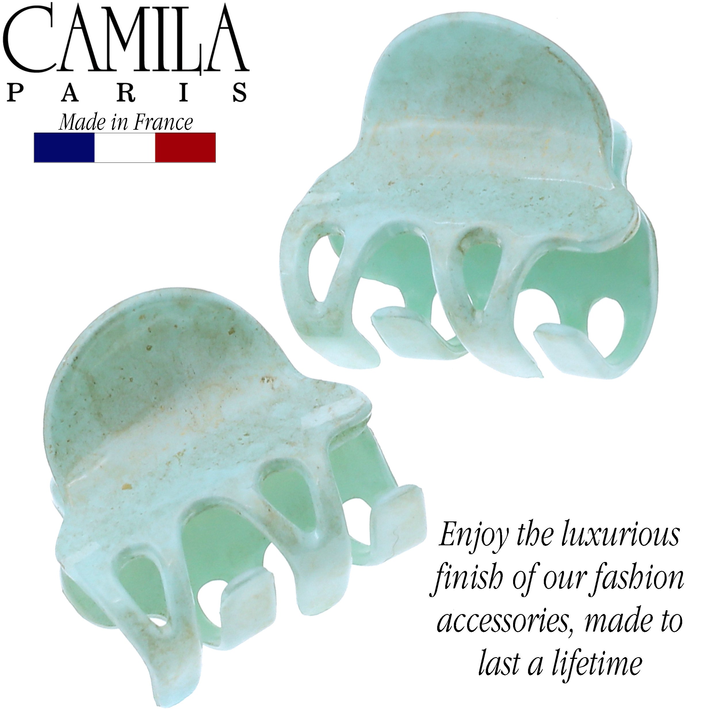 Camila Paris Gray French hair clip cellulose acetate