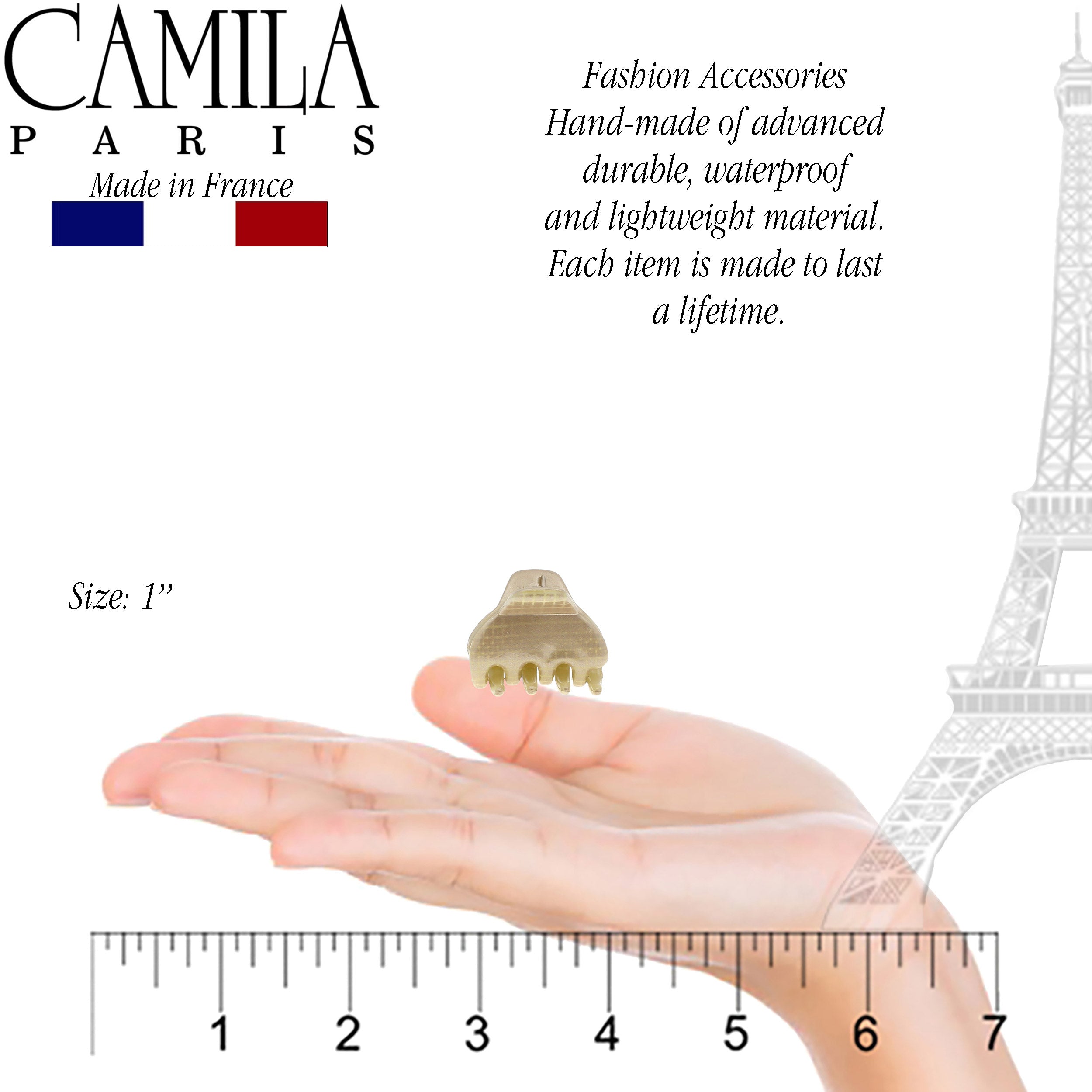 Camila Paris Green & Gray Grace French hair clip cellulose acetate
