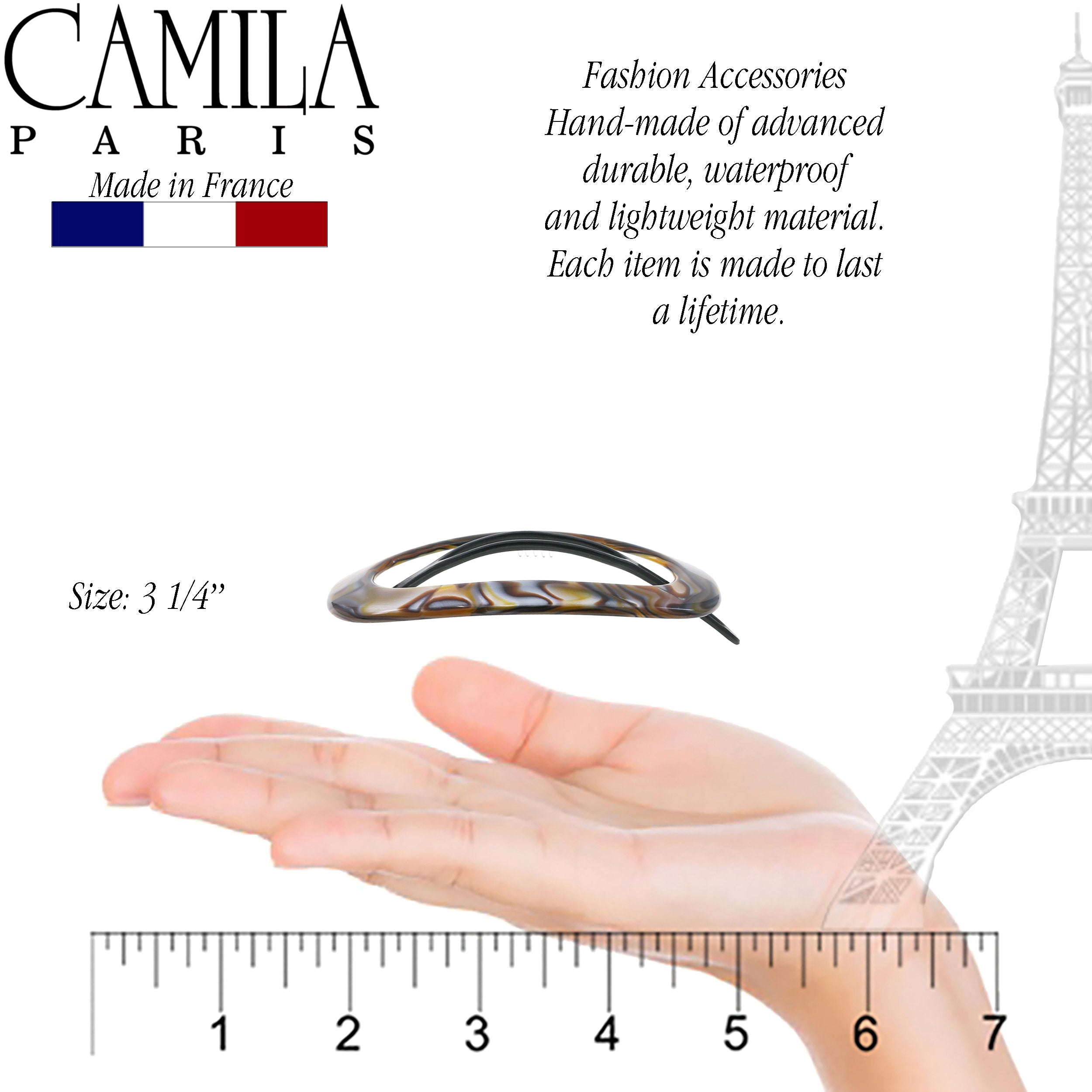 Camila Paris Metal-Free French barrette cellulose acetate handmade