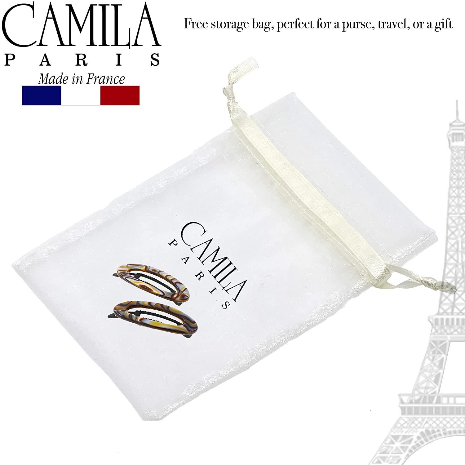 Camila Paris 2 inch Metal-Free French barrette cellulose acetate