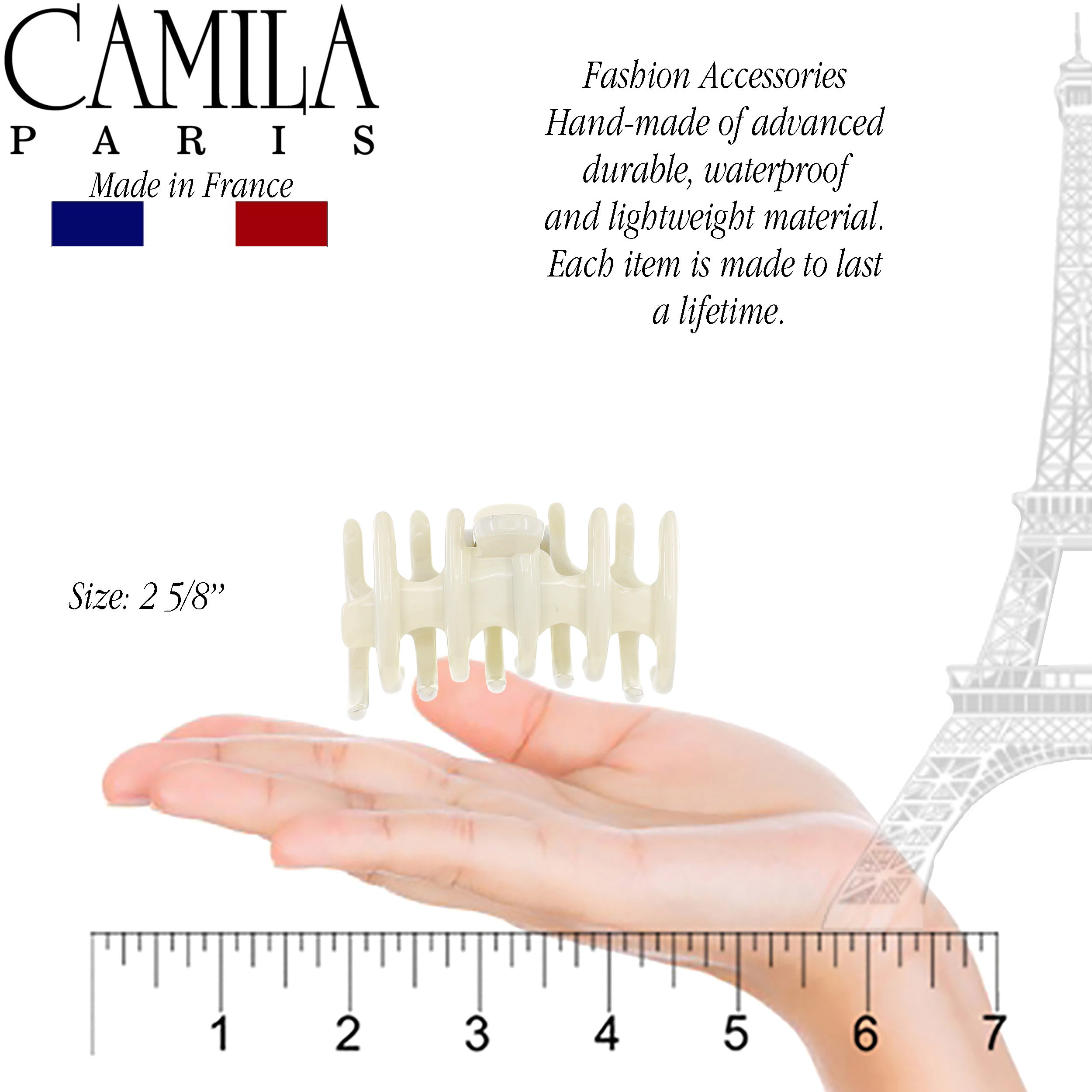 Camila Paris Green Coral French hair clip cellulose acetate