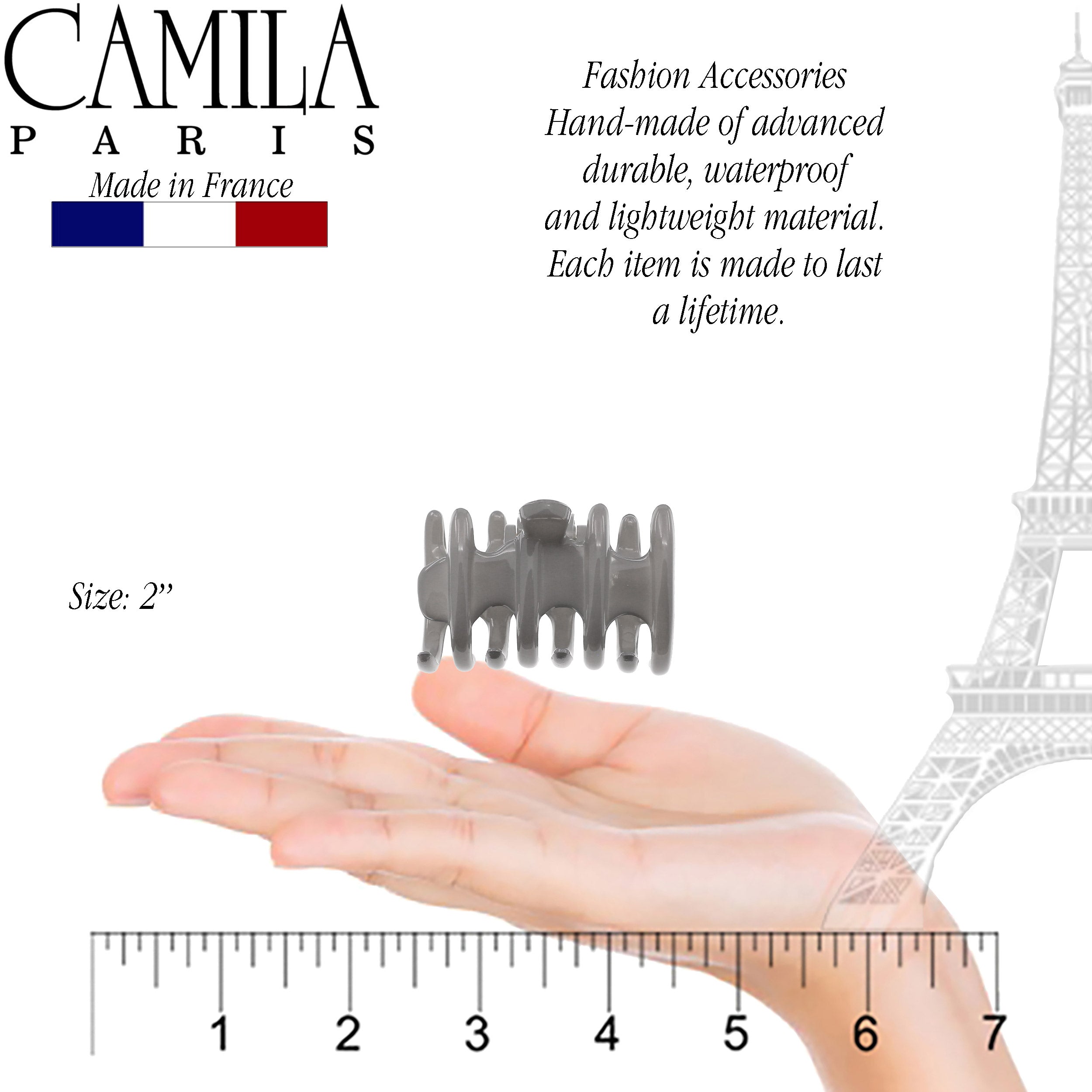 Camila Paris Coral French hair clip cellulose acetate
