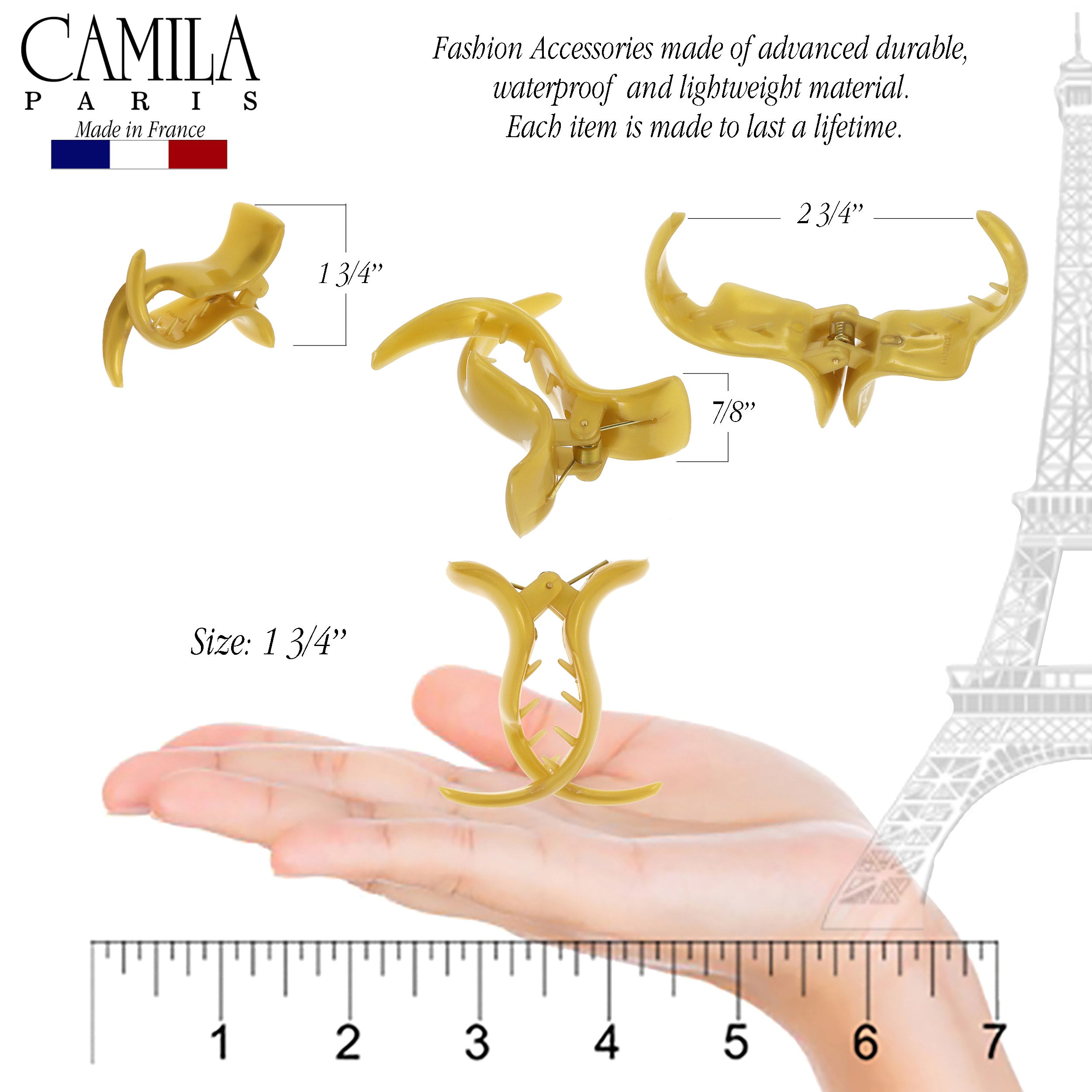 Camila Paris French hair clip cellulose acetate