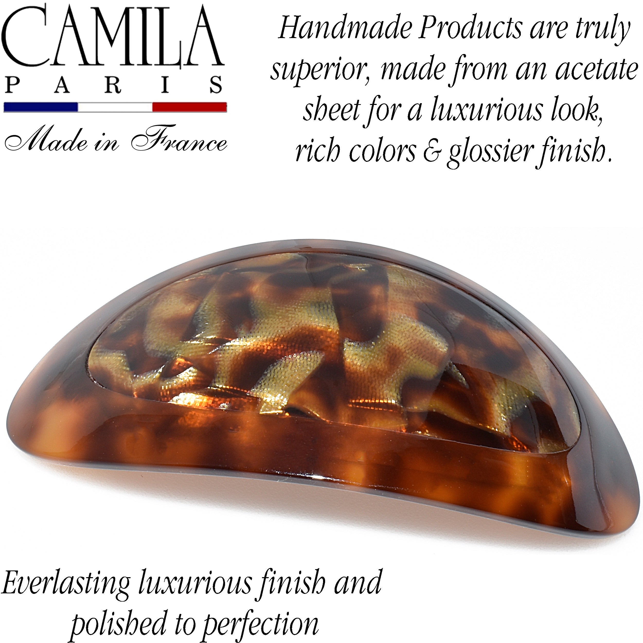 Camila Paris French barrette cellulose acetate handmade