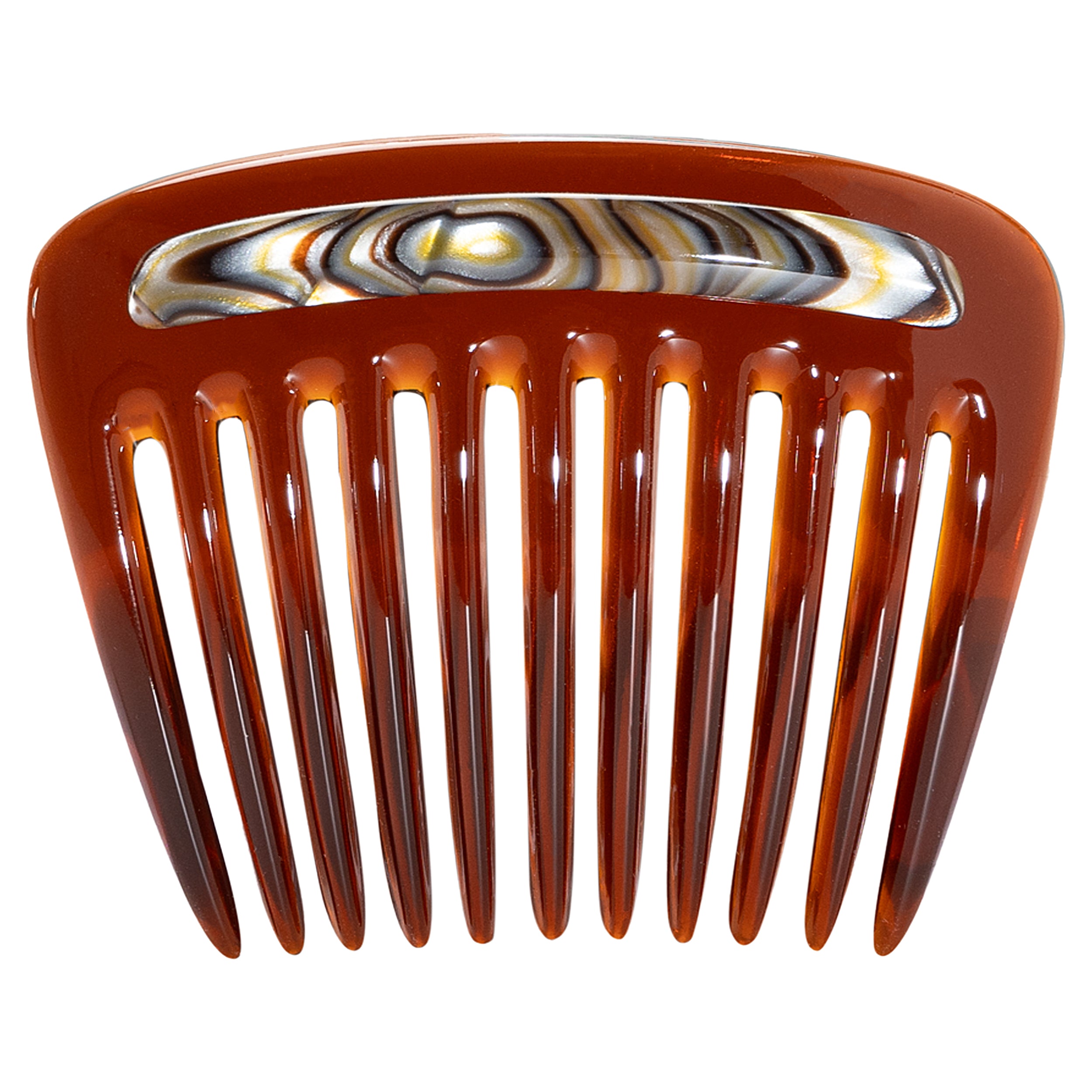 Camila Paris Tortoiseshell & Onyx Charlotte French side comb cellulose acetate