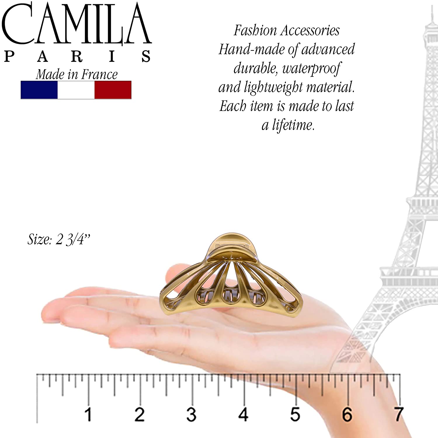Camila Paris 3.75 Inch French claw clip cellulose acetate