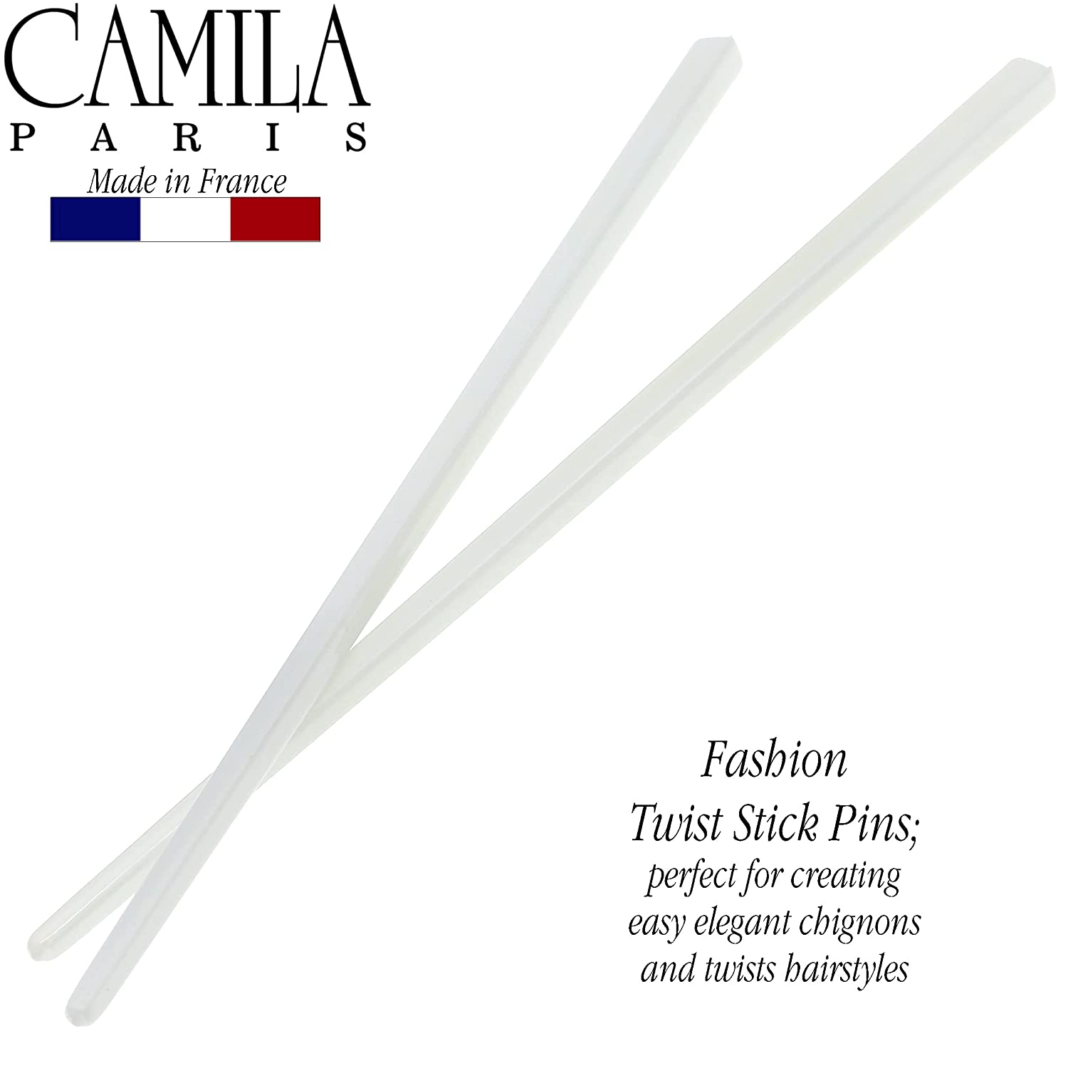 Camila Paris Beige French hair stick cellulose acetate