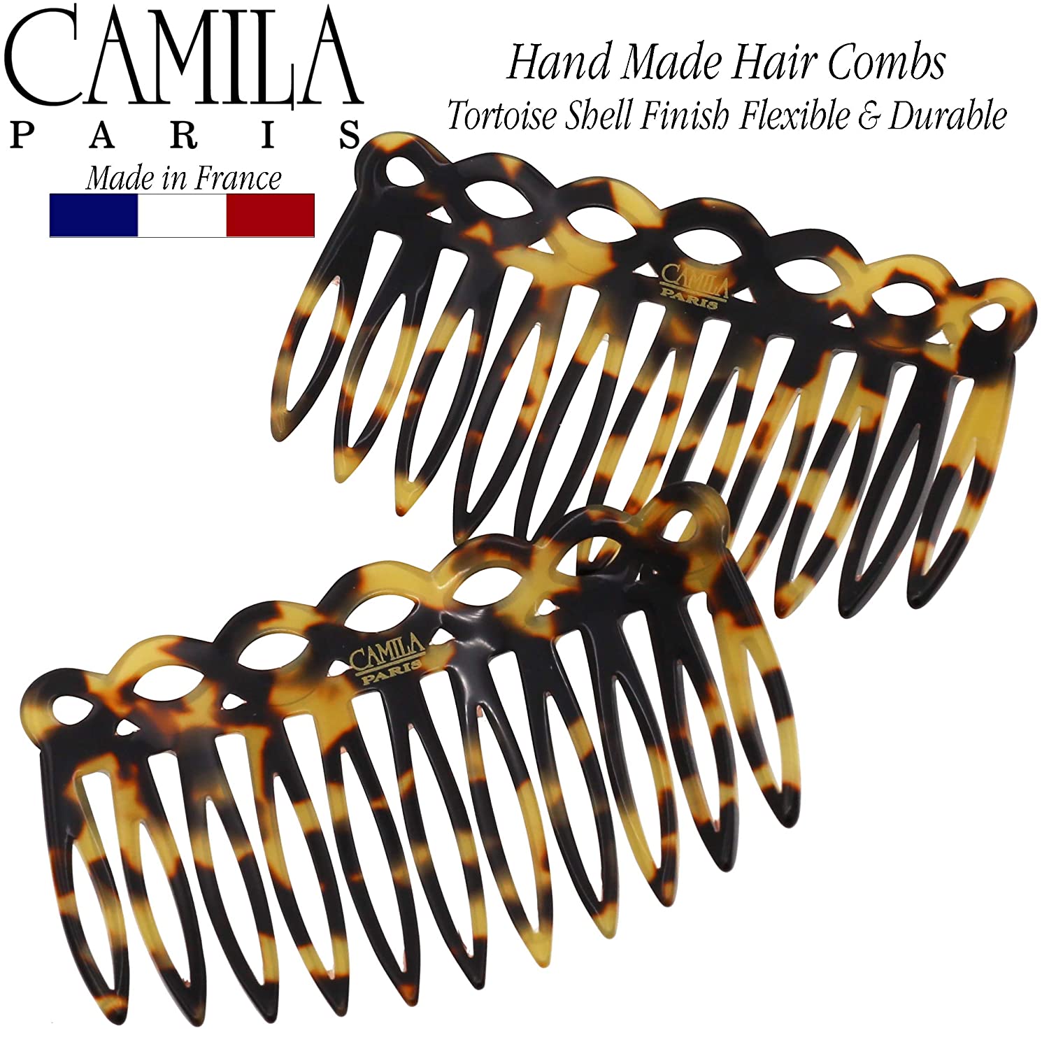 Camila Paris Detangling French side comb cellulose acetate handmade