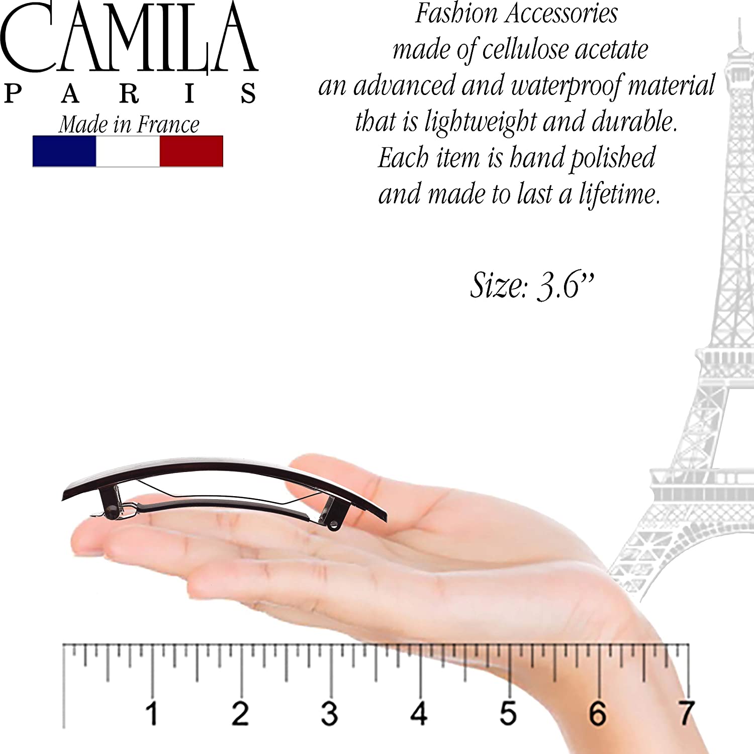 Camila Paris 3.75" French barrette cellulose acetate