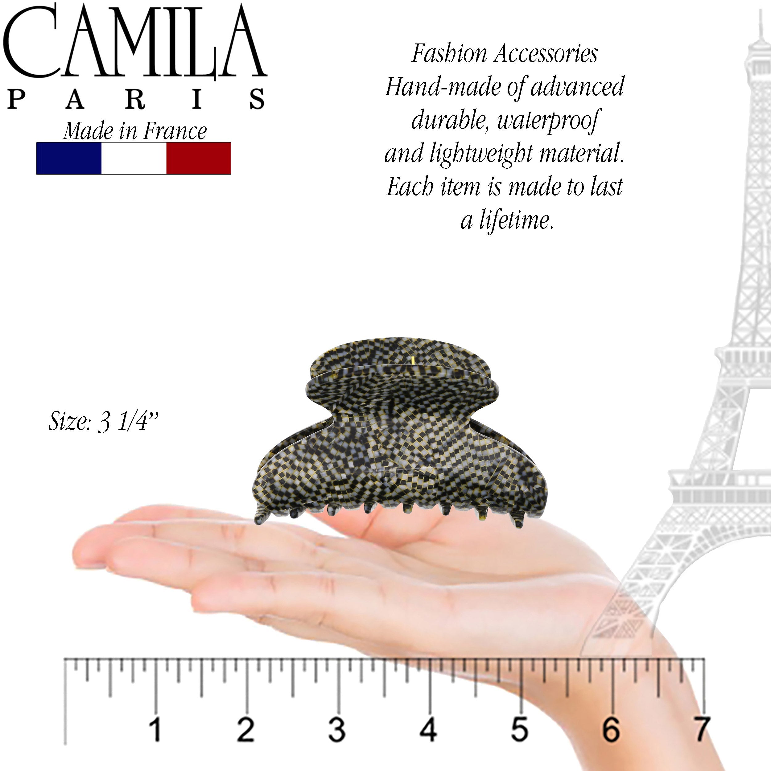Camila Paris French hair clip cellulose acetate handmade
