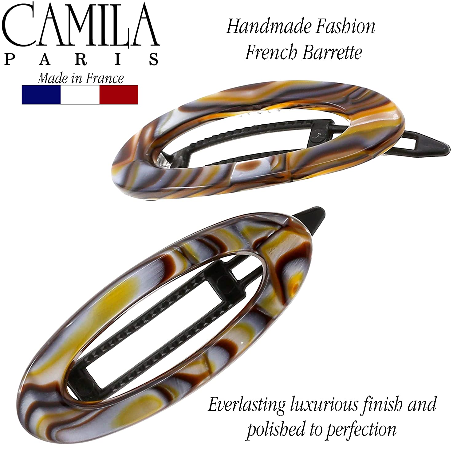 Camila Paris 2 inch Metal-Free French barrette cellulose acetate