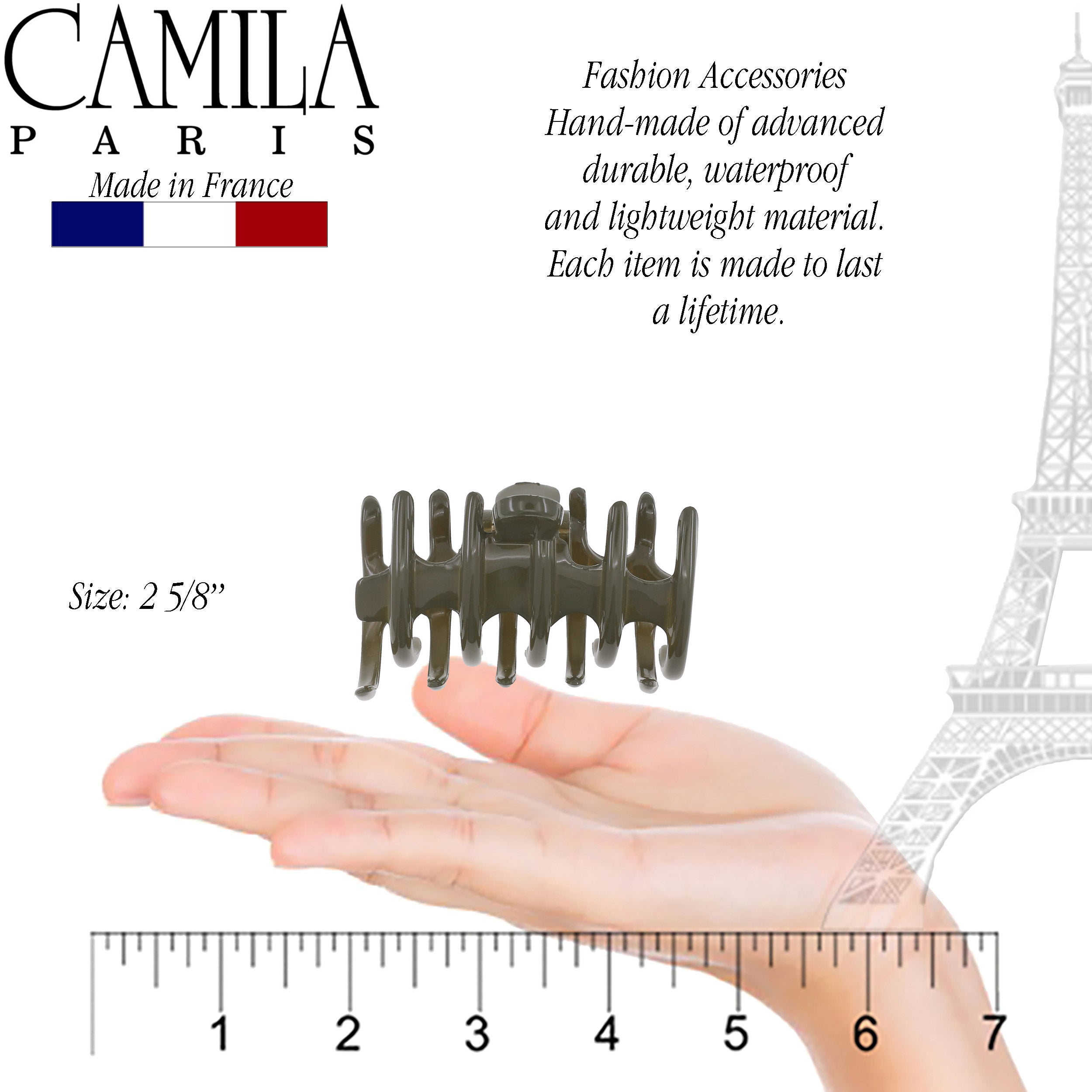Camila Paris Coral French hair clip cellulose acetate