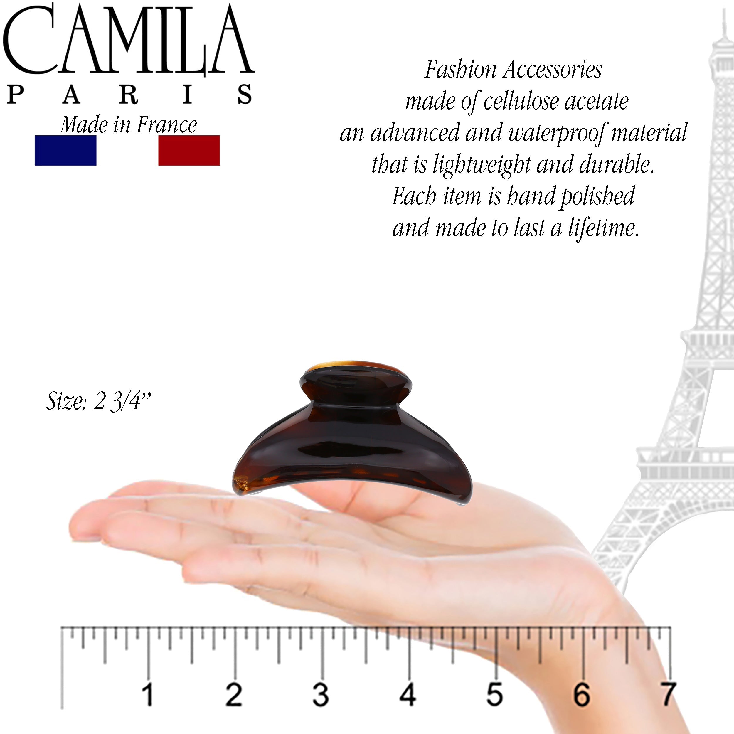 Camila Paris Tortoiseshell French claw clip cellulose acetate